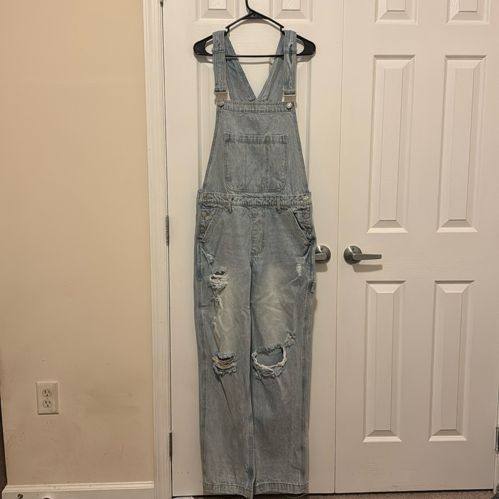 Pacsun Light Wash Jean Overalls (S)